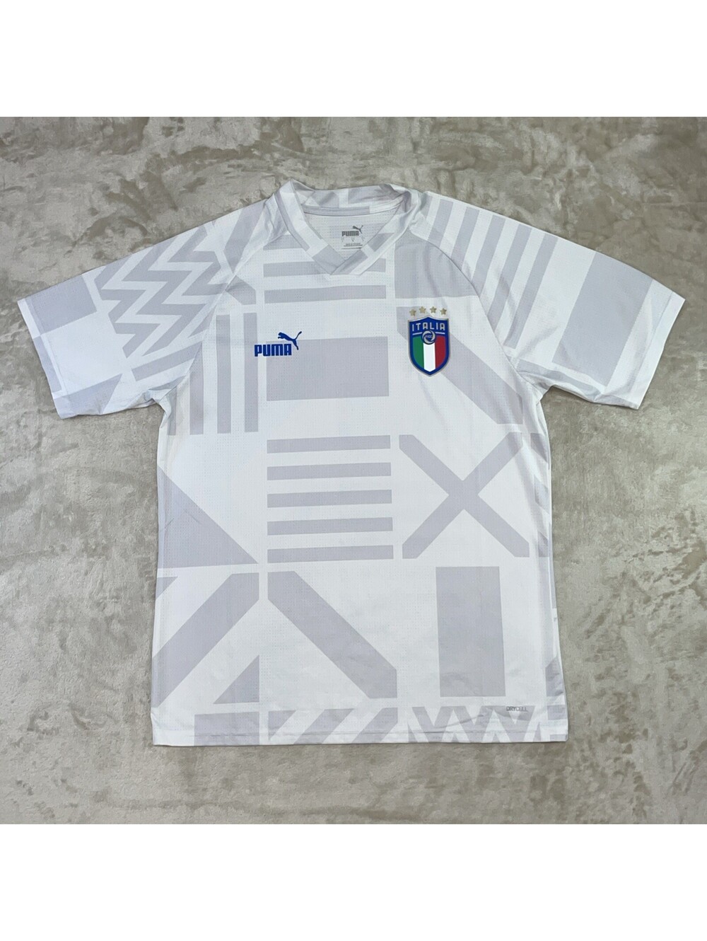 Puma DryCell 2022 Italy Soccer White Pre-Match Training Jersey Shirt Mens L